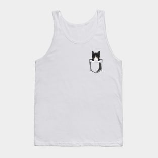 Pocket Tuxedo Kitty Tank Top